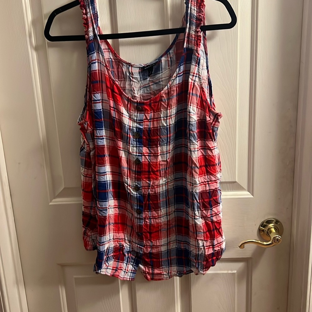 EUC Torrid all American plaid challis tank. Size 3